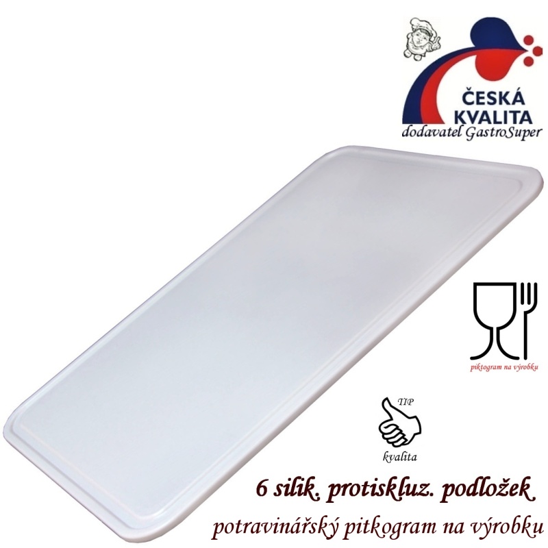 Deska plast 50x35 cm GASTRO protiskluzová PETRA bílá