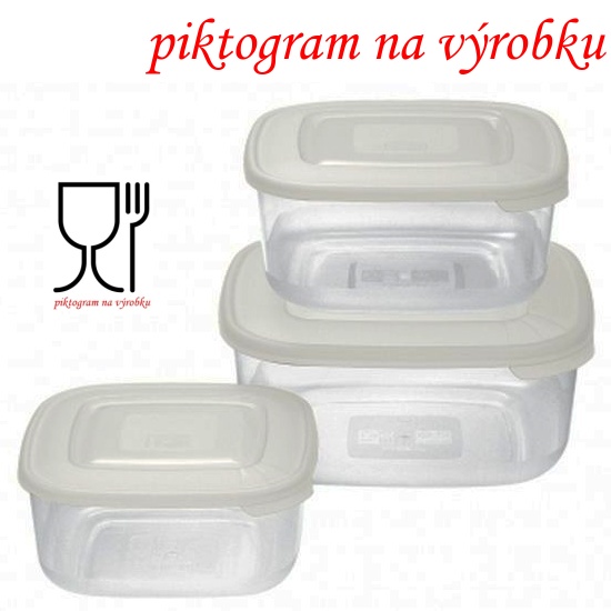 Dózy UH sada 3 ks, čtverec bílý, 2,5l, 1,5l, 0,95l, FAMILY