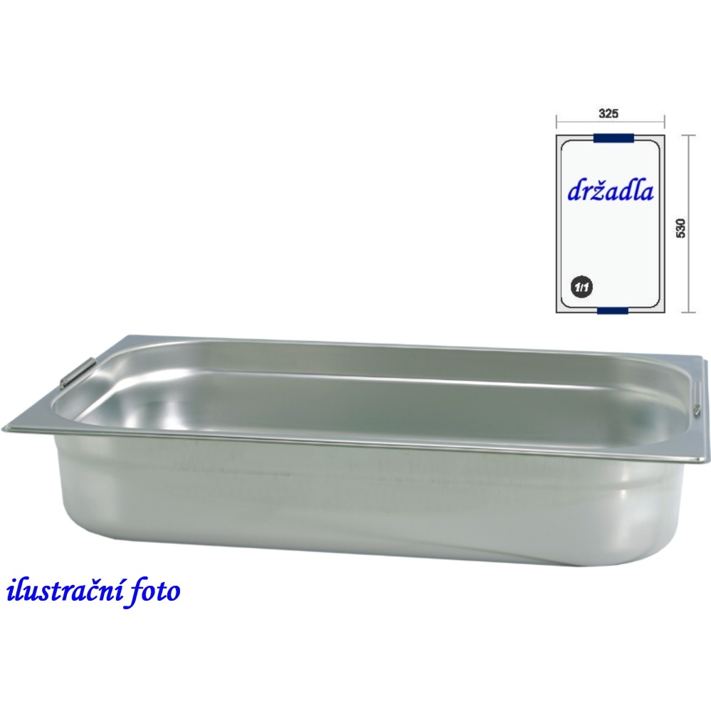 GN 1/1 - 150 INOX + držadla