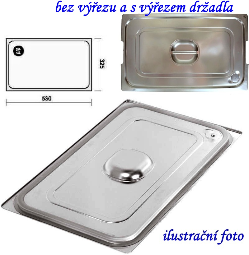 Víko GN 1/1 INOX se silikonovým těsněním