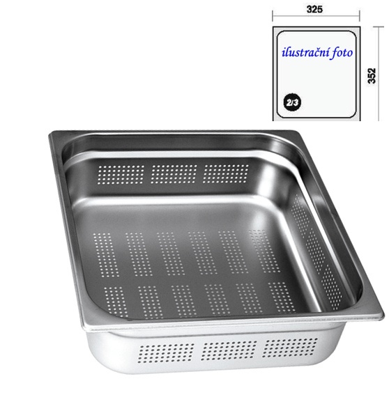 GN 2/3 -  65 INOX - perforovaná