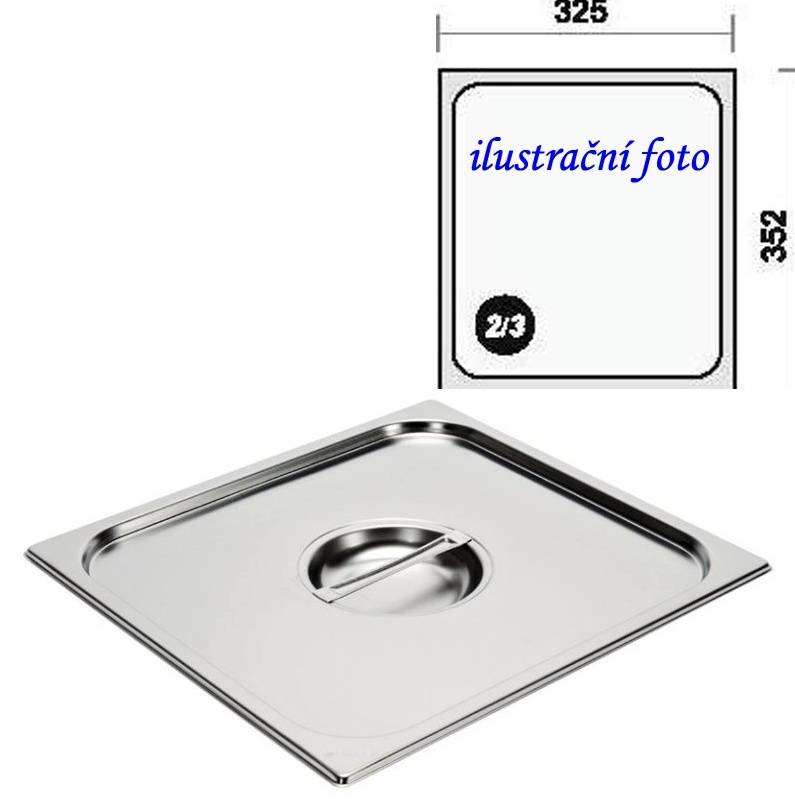 Víko GN 2/3 INOX obyčejné