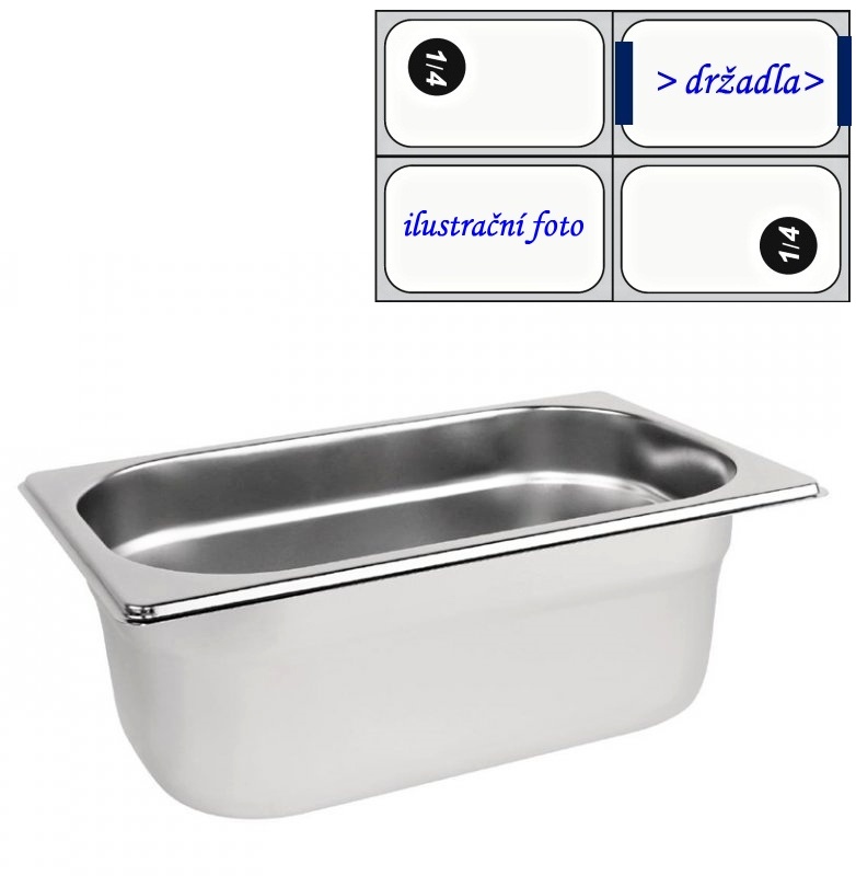 GN 1/4 - 100 INOX s držadly