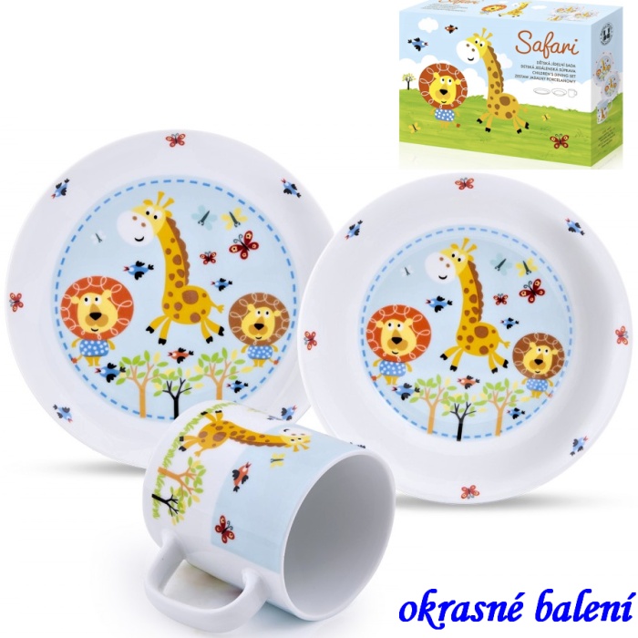 Dětská spr. 3 díly porcelán Safari