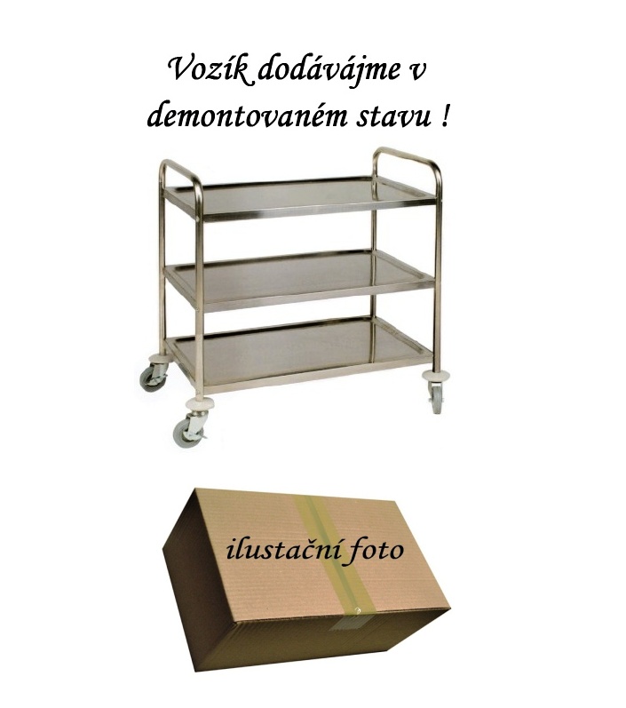 Vozík servir. 3-P 86x54x93 INOX demontovaný