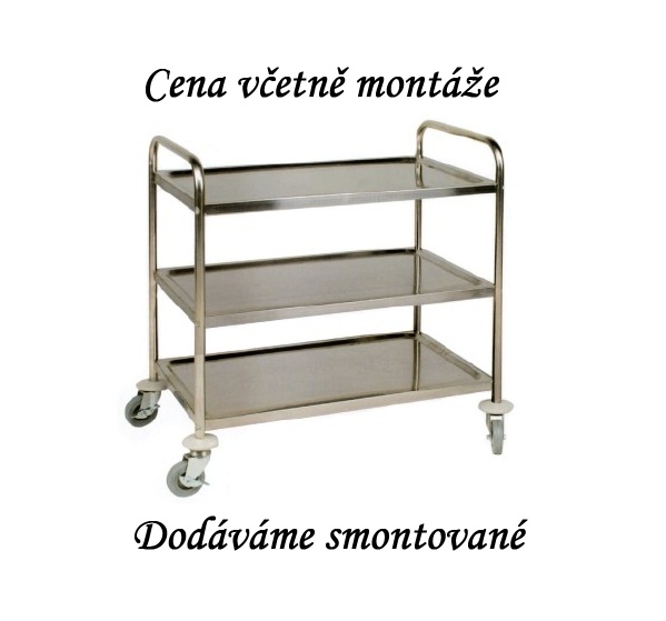 Vozík servir. 3-P 86x54x93 INOX s montáží