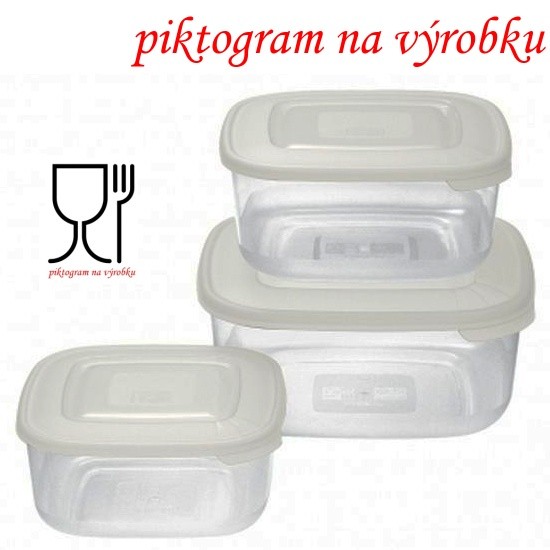 Dózy UH sada 3 ks, čtverec bílý, 2,5l, 1,5l, 0,95l, FAMILY