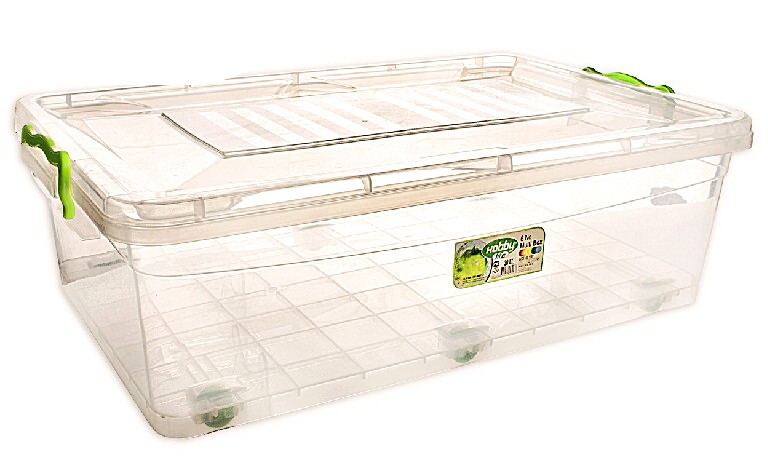 BOX 59x39v19cm s víkem 30 litrů na kolečkách O-126006