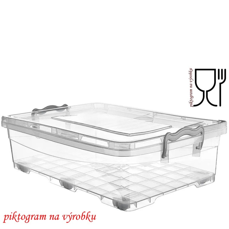 BOX 30 litrů na kolečkách 59x39v19cm s víkem
