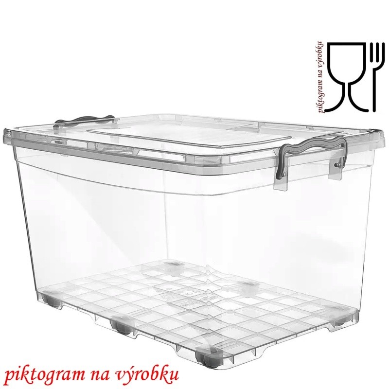 BOX 40 litrů na kolečkách 59x39v27cm s víkem