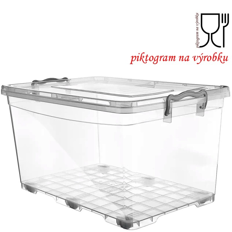 BOX 80 litrů na kolečkách 67x43v36cm s víkem