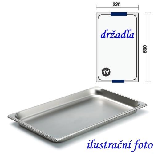 GN 1/1 -  40 INOX + držadla