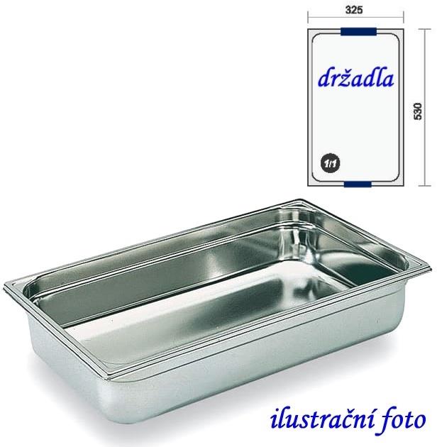 GN 1/1 -  65 INOX + držadla