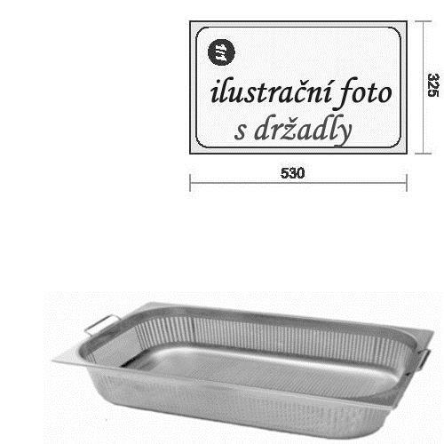 GN 1/1 -  65  INOX - perforované + držadla