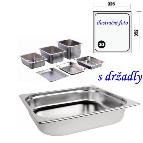 GN 2/3 -  65 INOX s držadly