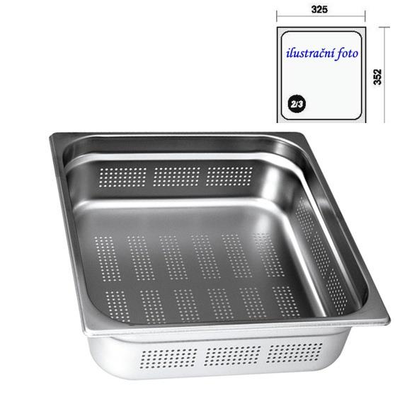 GN 2/3 -  65 INOX - perforovaná