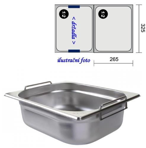 GN 1/2 -  65 INOX + držadla