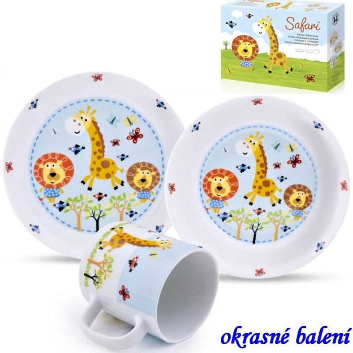 Dětská spr. 3 díly porcelán Safari
