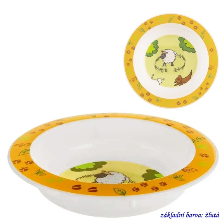 Miska dětská 16 cm plast dekor Farma Bal 6 ks