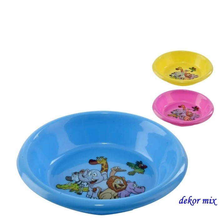 Miska dětská 15 cm plast Džungle dekor mix Bal 6 ks